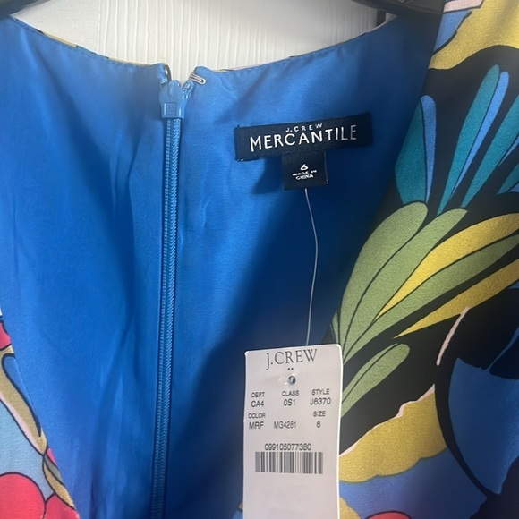 J.Crew Mercantile Floral Blue Faux Wrap Dress Short Sleeve Size 6 NWT - Picture 8 of 12